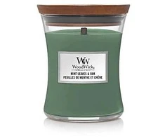 WoodWick Aromatinė žvakė (Mint Leaves &amp; Oak), 275 g