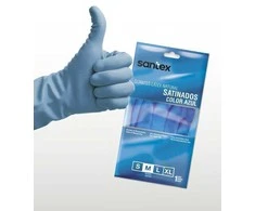 Santex Satin Mėlyna guminės latekso pirštinės - XL - 12 porų