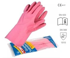 Guminės rožinės latekso pirštinės LATEX TIMOS - M - 12 porų