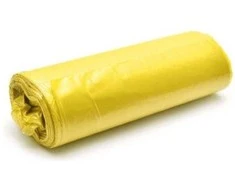 LDPE šiukšlių maišai 60L, 10vnt., geltoni, 25mkr - 50 ritinėlių