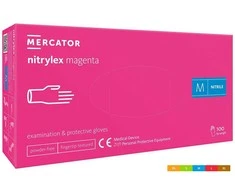Mercator Medical Mercator Nitrylex vienkartinės nitrilo pirštinės, rožinės (100vnt.) - M