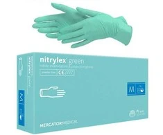 Mercator Medical Mercator Nitrylex nitrilinės vienkartinės pirštinės, žalios (100vnt.) - M