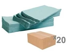 Wave Plus V Žalias popieriniai rankšluosčiai servetėlėmis, 1sl. (20pak.)
