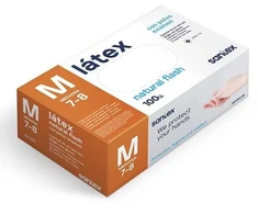 Santex Latex vienkartinės latekso pirštinės, baltos, 5g (100vnt.) - XS - 1pak.x100vnt.