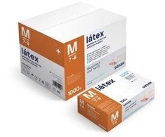 Santex Latex vienkartinės latekso pirštinės su pudra, baltos, 5g (100vnt.) - M - 1pak.x100vnt.