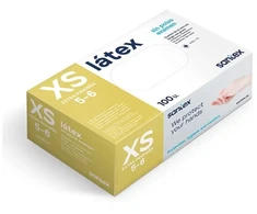 Santex Latex vienkartinės latekso pirštinės, baltos, 5g (100vnt.) - L