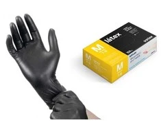 Santex Latex vienkartinės latekso pirštinės, juodos, 5.5g (100vnt.) - XS - 1pak.x100vnt.