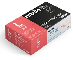 Santex Nitriflex Juodas Soft vienkartinės nitrilinės pirštinės, juodos, 3.5g (100vnt.) - M