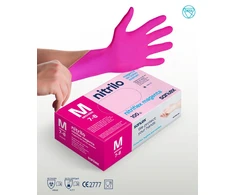Santex Nitriflex Magenta vienkartinės nitrilo pirštinės, rožinės, 3.5g (100vnt.) - XL - 1pak.x100vnt.