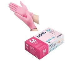 Santex Nitriflex Rose vienkartinės nitrilo pirštinės, rausvos, 3.5g (100vnt.) - XS - 1pak.x100vnt.