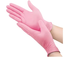 Santex Nitriflex Rose vienkartinės nitrilo pirštinės, rausvos, 3.5g (100vnt.) - M - 1pak.x100vnt.