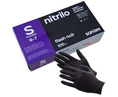 Santex Nitrile Flash Juodas pastorintos vienkartinės nitrilo pirštinės, juodos, 4.5g (100vnt.) - S - 1pak.x100vnt.