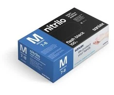 Santex Nitrile Flash Juodas tvirtos nitrilo pirštinės, juodos, 6g (100vnt.) - S - 10pak.x100vnt.