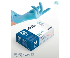 Santex Nitrile Flash Plus Mėlyna tvirtos vienkartinės nitrilo pirštinės, mėlynos, 5.5g (100vnt.) - S - 1pak.x100vnt.