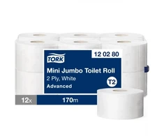 Tualetinis popierius rulonais Tork Advanced Mini Jumbo Soft T2, 2sl. 170m. (12rul.)