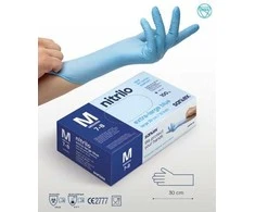 Santex Extra Long 30cm prailgintos nitrilo pirštinės, mėlynos, 6.5g (100vnt.) - L