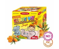 TEREZIA KIDDY VIT MULTIVITAMINAI GUMINUKAI SU ŠALTALANKIAIS - DŽIUNGLIŲ PASAULIS 70 VNT (280 G) TEREZIA