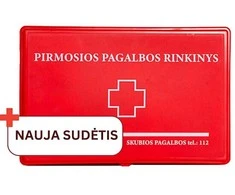 VAISTINĖLĖ plastikinis raudonas dėklas LT nauja sudėtis