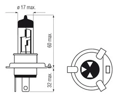 Bosma lemputė H4, 12V, 60/55W