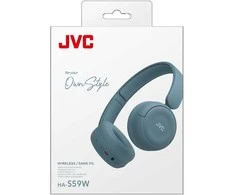 JVC, HA-S59W-AU, retro mėlynos sp. dinaminės ausinės, mikrofonas