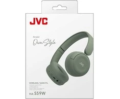 JVC, HA-S59W-GU, chaki žalios sp. dinaminės ausinės, mikrofonas