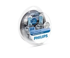 Philips lemputės Baltas Vision Ultra, +60% H4, 60/55W, DUO 12342WV