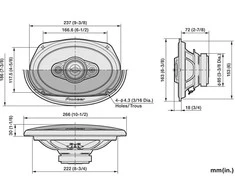 Pioneer, TS-A6971F 6x9" 5-juostų koaksialiniai garsiakalbiai