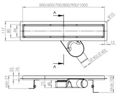 Dušo latakas L1000mm AQUER