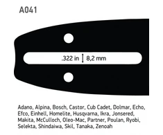 Kinija PJOVIMO JUOSTA 14"/ 35cm 3/8LP 1,3mm 52 NARELIŲ.