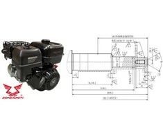 VARIKLIS ZONGSHEN GB420 420cc 13.0 kūginis velenas ELEKTRINIS STARTERIS