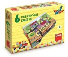 Dėlionė Dino kubo galvosūkis 6 vnt transporto priemonės