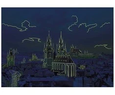 Dino Neon dėlionė 1000 detalių: Vaizdas į Prahos pilį