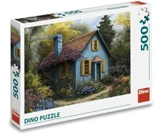 Dinozaurų dėlionė 500 detalių: Mėlynas namas