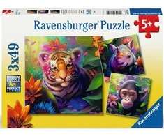 Ravensburger Dėlionė 3x49 vnt. - Džiunglių vaikai