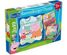 Ravensburger Dėlionė 3x49 vnt. - Peppa Pig su šeima