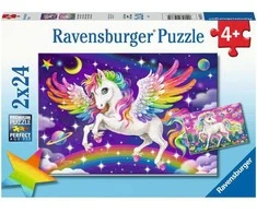 Ravensburger Dėlionė 2x24 vnt. - Vienaragis ir Pegasas