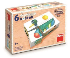 Dino medinių kaladėlių dėlionė 6 vnt Antis