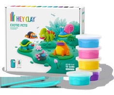 HEY CLAY modelino figūrėlė 15 vnt.: Egzotiniai gyvūnai