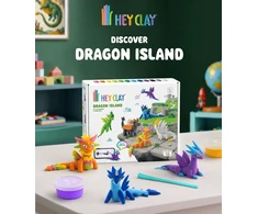 HEY CLAY modelino figūrėlė, 15 dalių: Drakonų sala