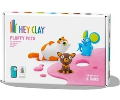 HEY CLAY Modeliavimo molis pūkuoti gyvūnai 6 vnt