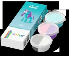 HEY CLAY Modeliuojantis molis Unicorn Rainy 3 vnt