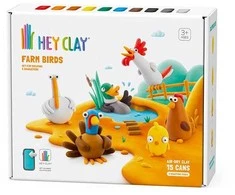 HEY CLAY modelino figūrėlės, 15 dalių: Ūkio paukščiai