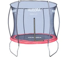 Hudora Fantastic - Antžeminis batutas - Apvalus - 100 kg - Apsauginis tinklas - Raudona