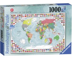 Ravensburger dėlionė „Žemės portretas. Pasaulio žemėlapis“, 1000 det.