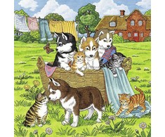 Ravensburger Dėlionė 3x49 vnt. - Mieli šunys ir katės