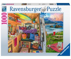 Ravensburger "2D" Dėlionė 1000 vnt. - Vaizdas iš namelio ant ratų