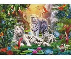 Ravensburger Dėlionė 1000 vnt. - Baltųjų tigrų šeima