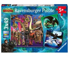 Ravensburger Dėlionė 3x49 vnt. - Kaip prisijaukinti slibiną 3