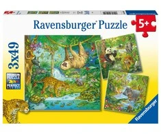 Ravensburger Dėlionė 3x49 vnt. - Džiunglių linksmybės