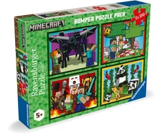 Dėlionė 4x100 Ravensburger Minecraft nuotykių